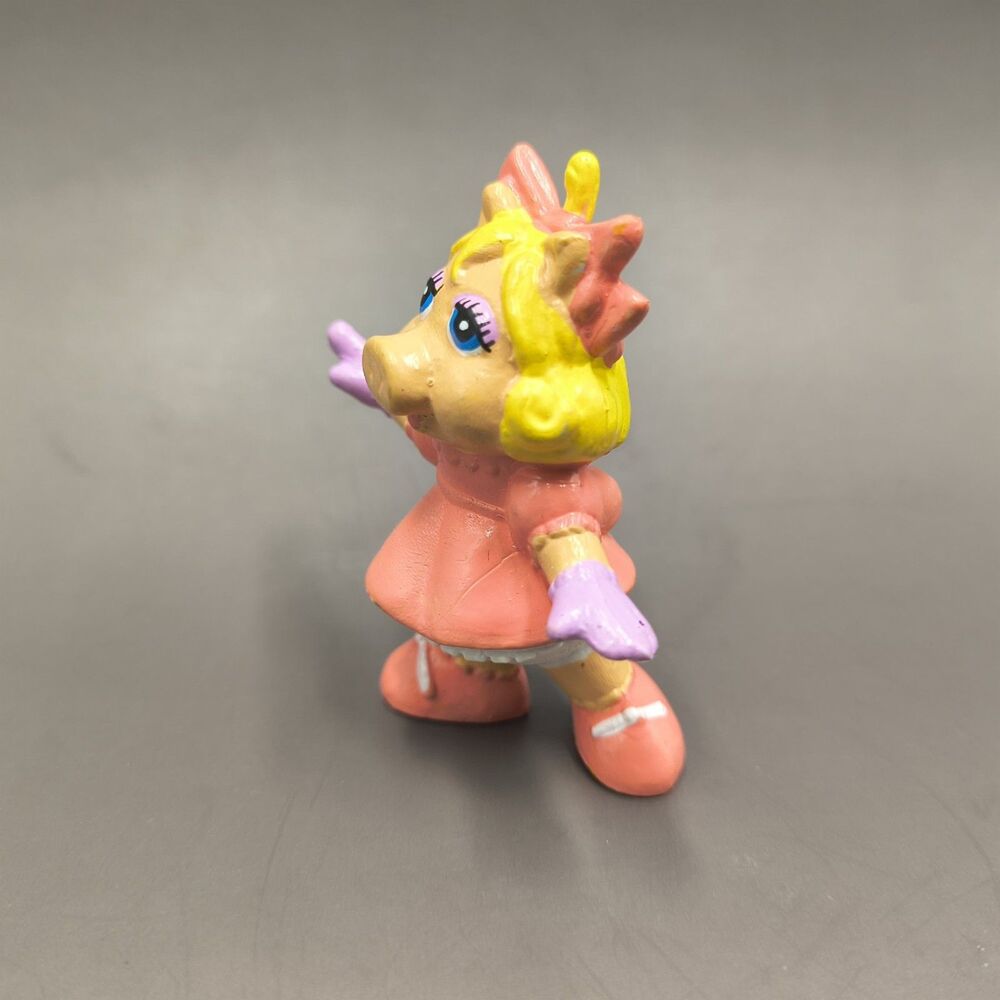 Vintage 80s Muppet Babies Miss Piggy 2" PVC Figure Miniature Toy Applause Henson